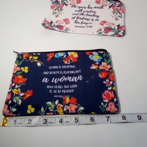 2 Inspirational Bible Verse Make-up Bags Lot #3 - Picture 5 of 8
